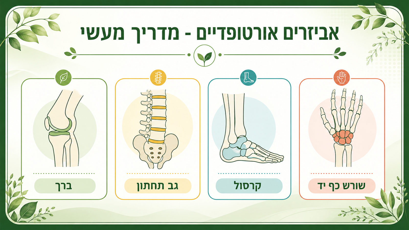 מדריך מעשי לאביזרים אורטופדיים - תמיכה, ייצוב ובחירה נכונה